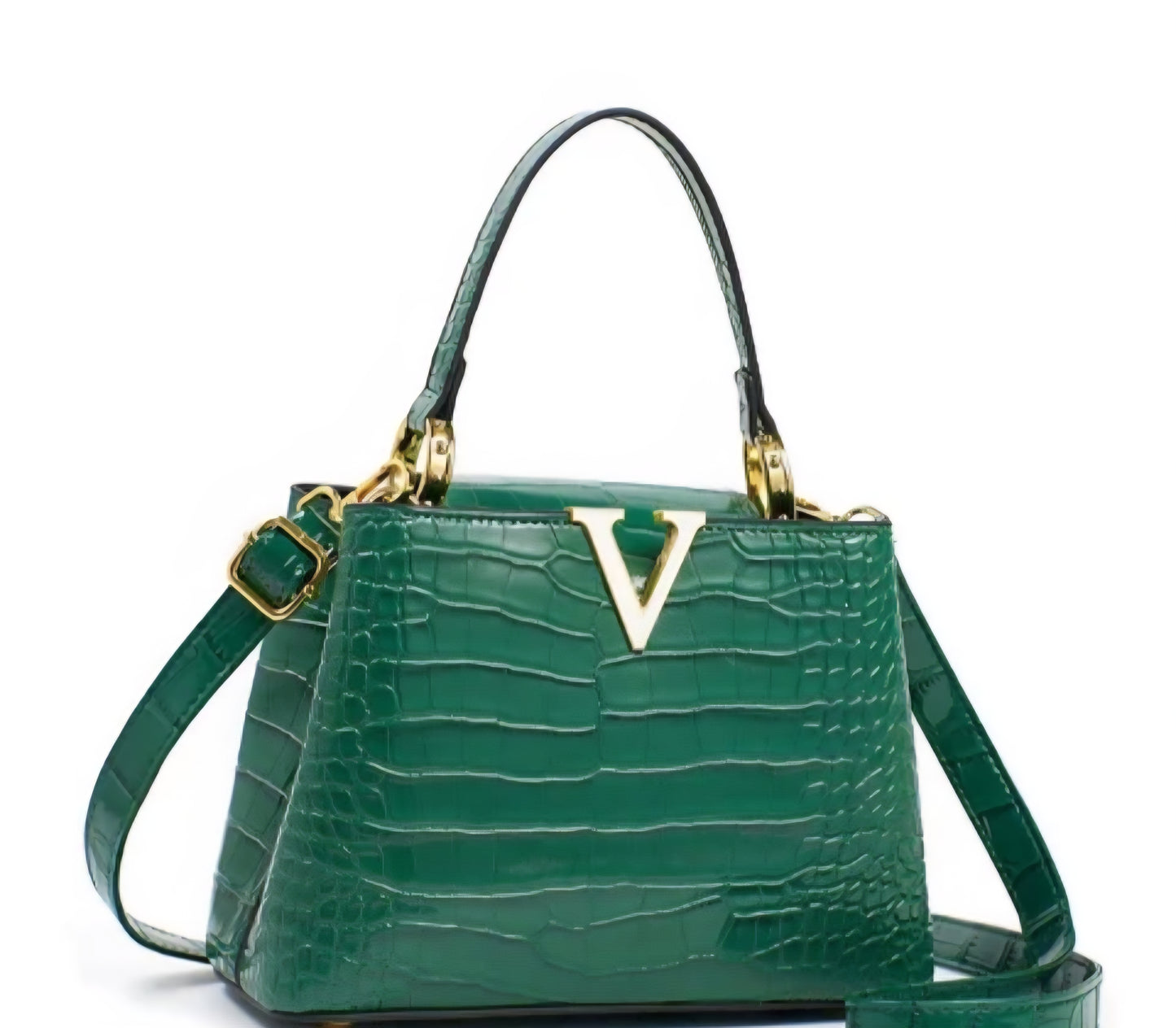 Vermira Leather V Shape   Monogram  Purse