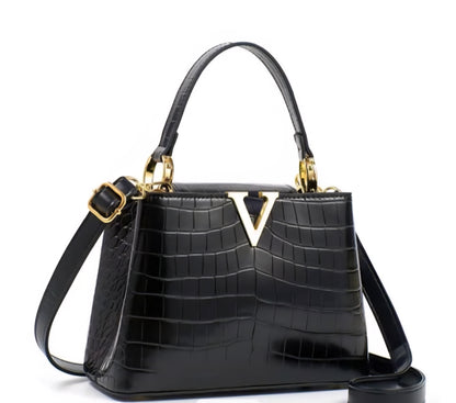 Vermira Leather V Shape   Monogram  Purse