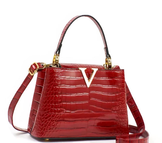 Vermira Leather V Shape   Monogram  Purse
